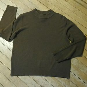 Sag Harbor Chocolate Brown Mock Neck Shirt Size M